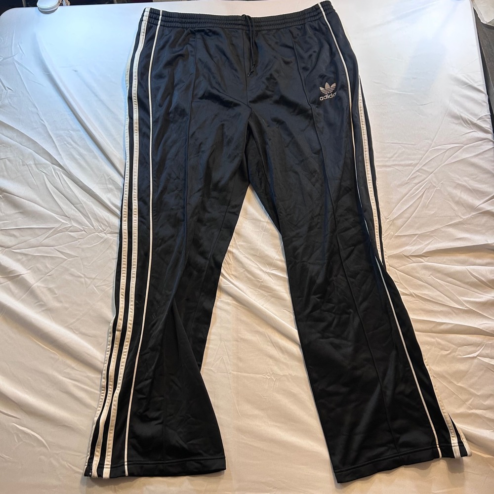 Adidas Originals Mens XL Black White 3-Stripe Trefoil Logo Track Pants XL
